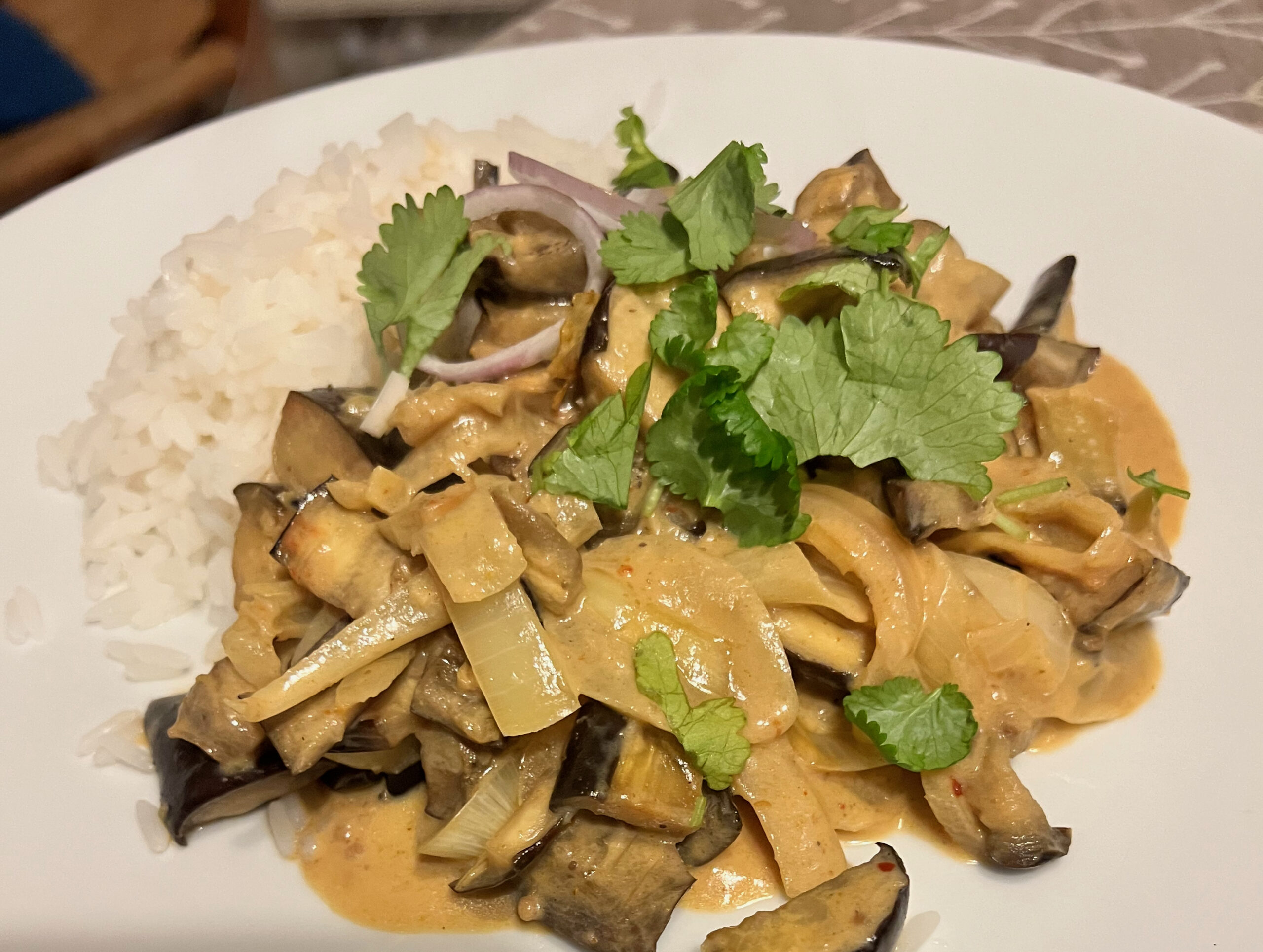 Cooked from scratch and self grown: mushrooms on the plate